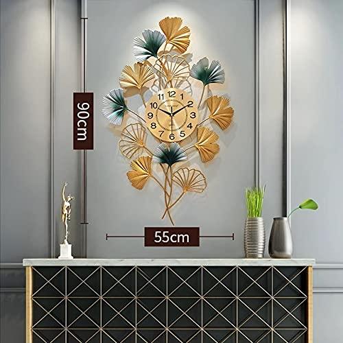 Luxury Floral Metal Wall Clock Gold & Teal - ArtyCraftz.com