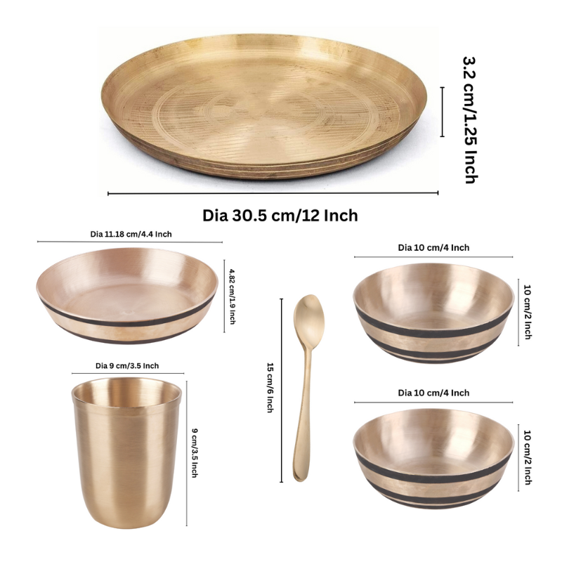 Bronze (Kansa) Dinner Set 6 Pc