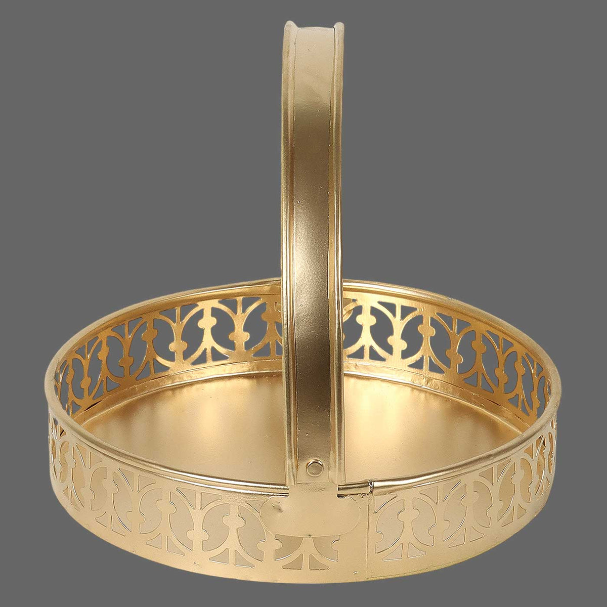 Handmade Metal Round Gift Basket