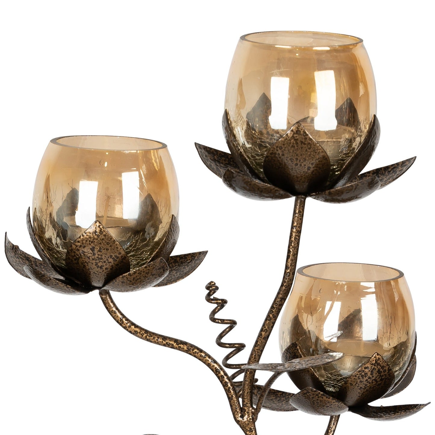 5 lotus tree with Black color finishing candle holder
