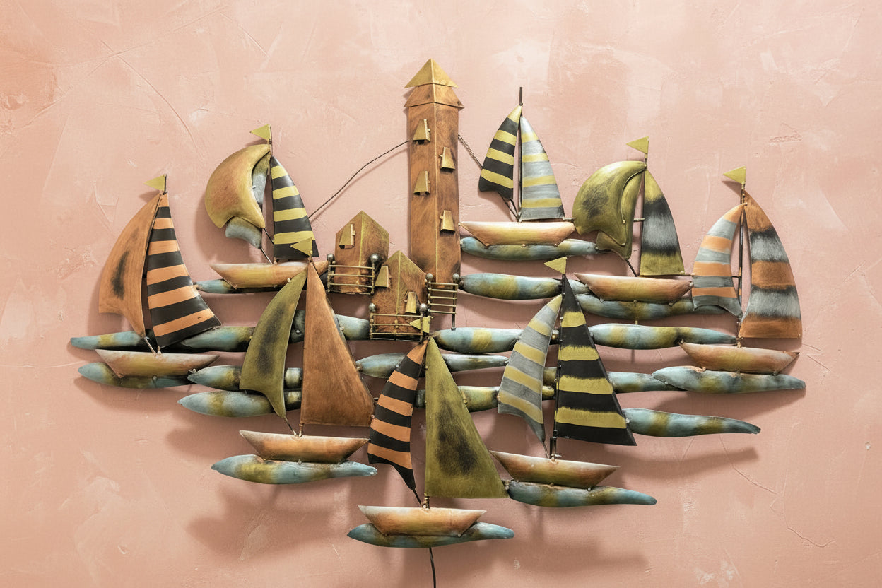 Luxury Iron Sailing Boats Wall Artr - ArtyCraftz.com