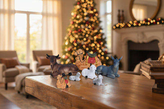 Multicolor Resin Animals Nativity Scene-ArtyCraftz.com