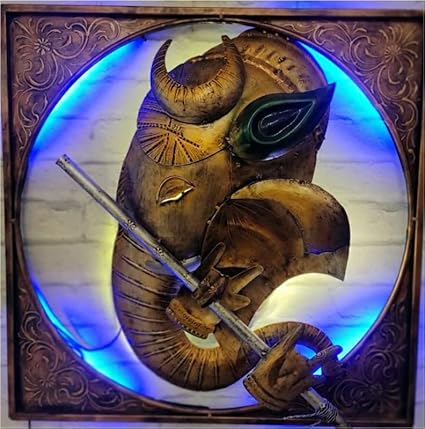 Handcrafted Metal Lord Ganesha led Wall Art - ArtyCraftz.com