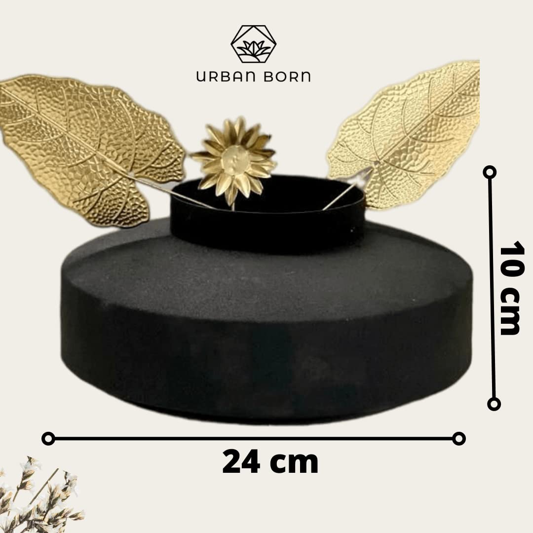 Modern & Elegant Textured Black Metal Vase-ArtyCraftz.com