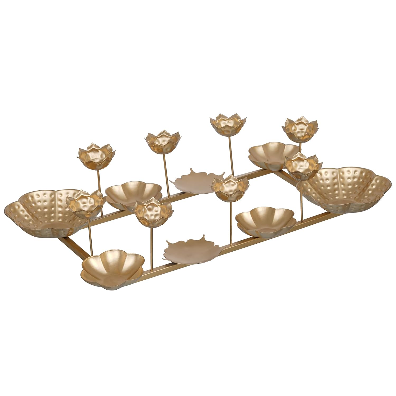 Decorative gold tray with bowl design