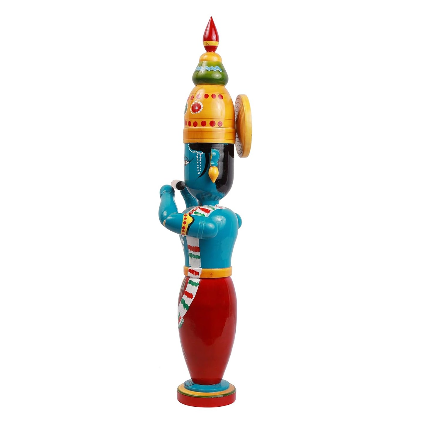 Lord Krishna Wooden Statue with Flute