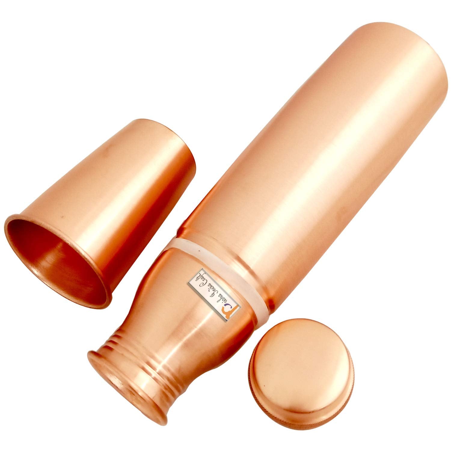 Pure Copper Bottle 900 ML with Glass 250 ML - ArtyCraftz.com