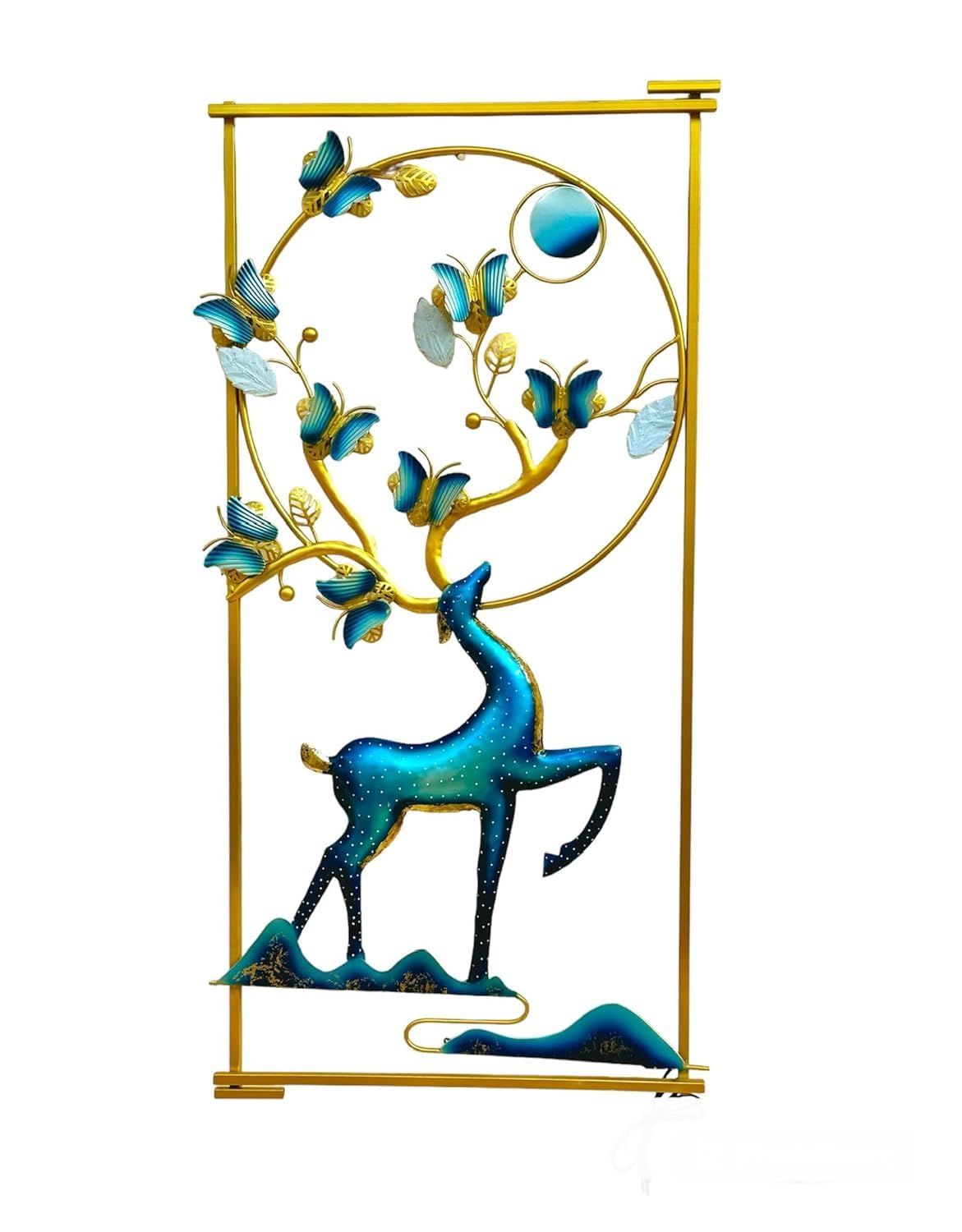 Deer And Butterfly With LED Metal Wall Decor