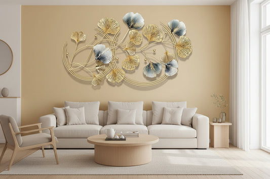 Gilded Ginkgo Symphony Iron Wall Art-ArtyCraftz.com