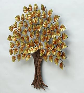 Handcrafted Iron Heart Leaf Tree Wall Art - ArtyCraftz.com