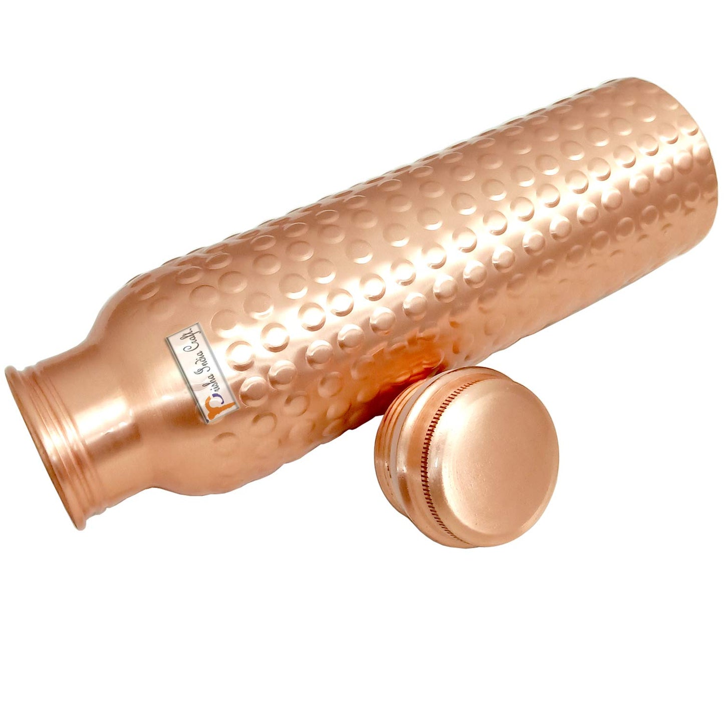 Pure Copper Water Bottle 900 ML – Hammered Ayurvedic Design-ArtyCraftz.com