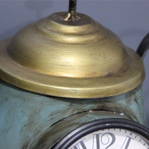 Metal Kettle Design Table Clock Decor