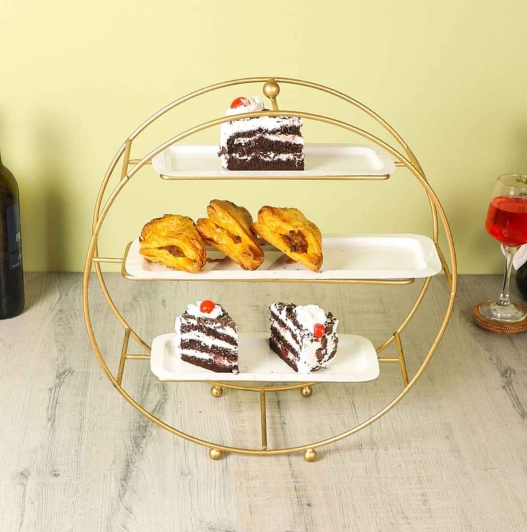 Buffet with White 3 Composite Platters