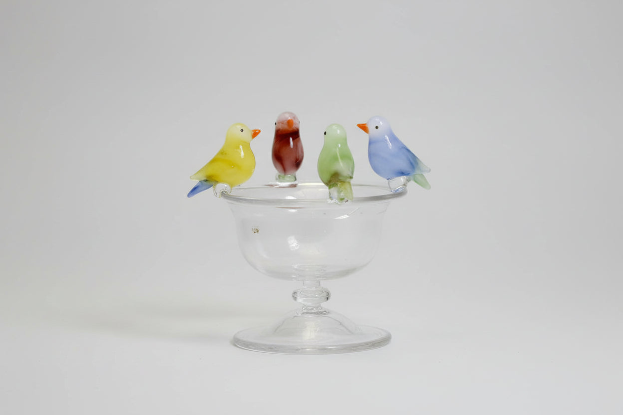 Handcrafted Glass Bird Bowl Showpiece-ArtyCraftz.com