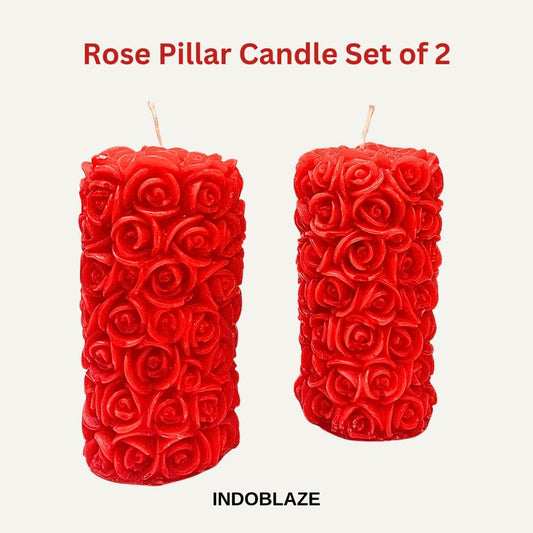 Handcrafted Rose Pillar Candles