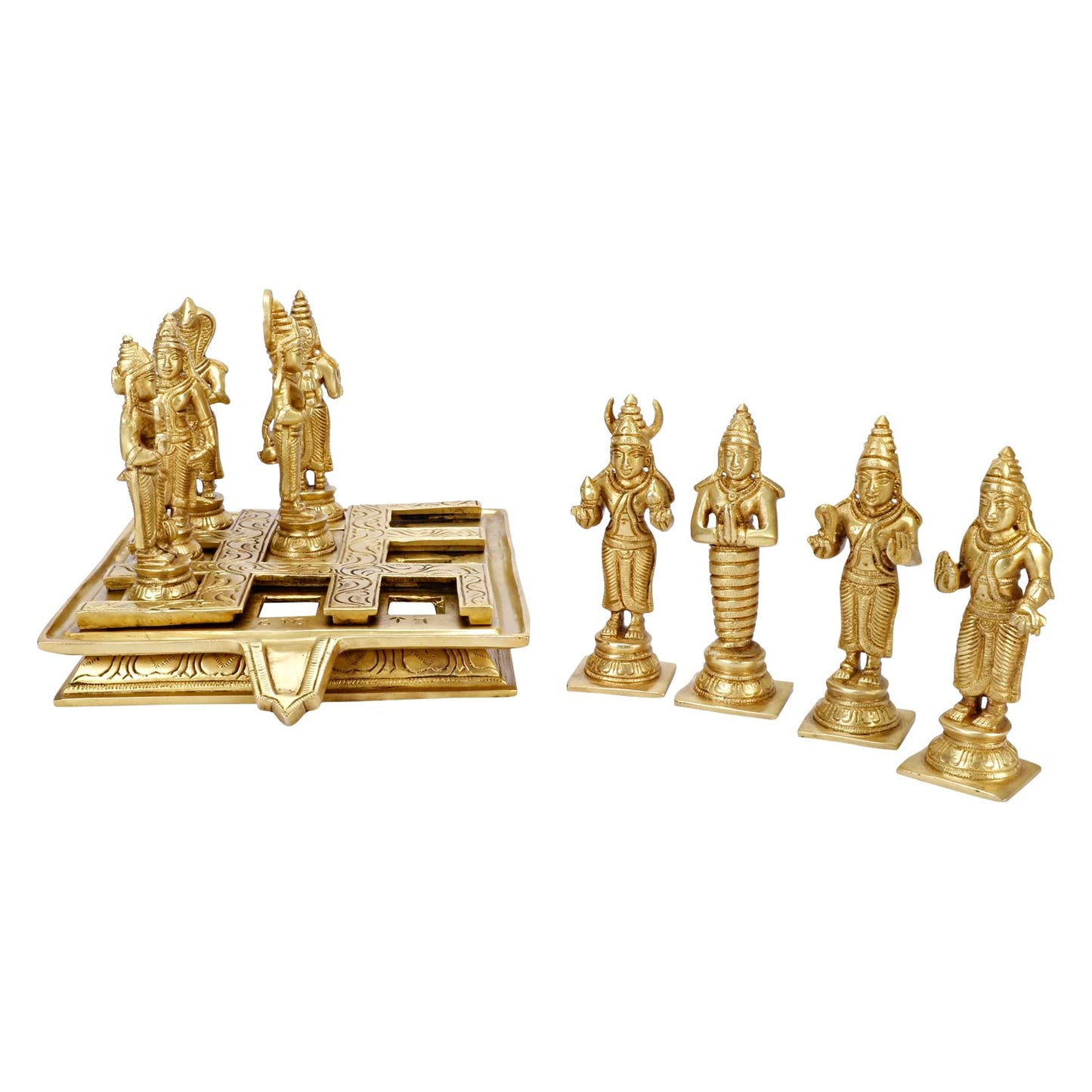 Brass Navagraha Statues – 9 Inch Antique Finish