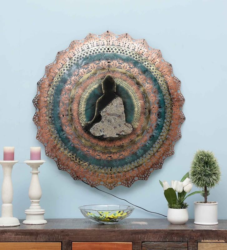 Handcrafted Metal Buddha for Wall Decor
