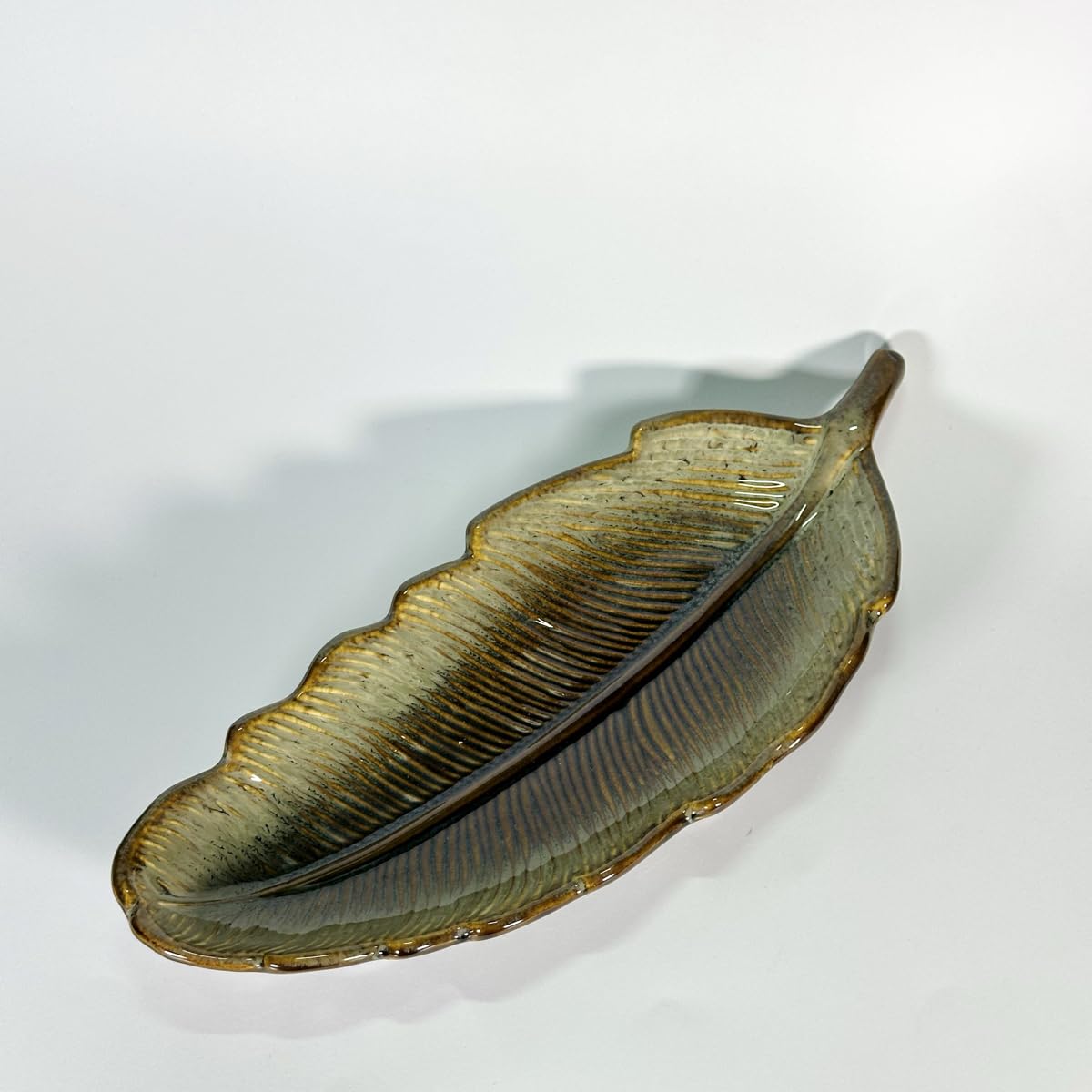 Handcrafted Ceramic Feather Serving Platter-ArtyCraftz.com