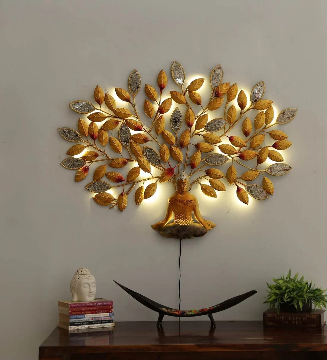 Handcrafted Metal Buddha Tree Wall Art