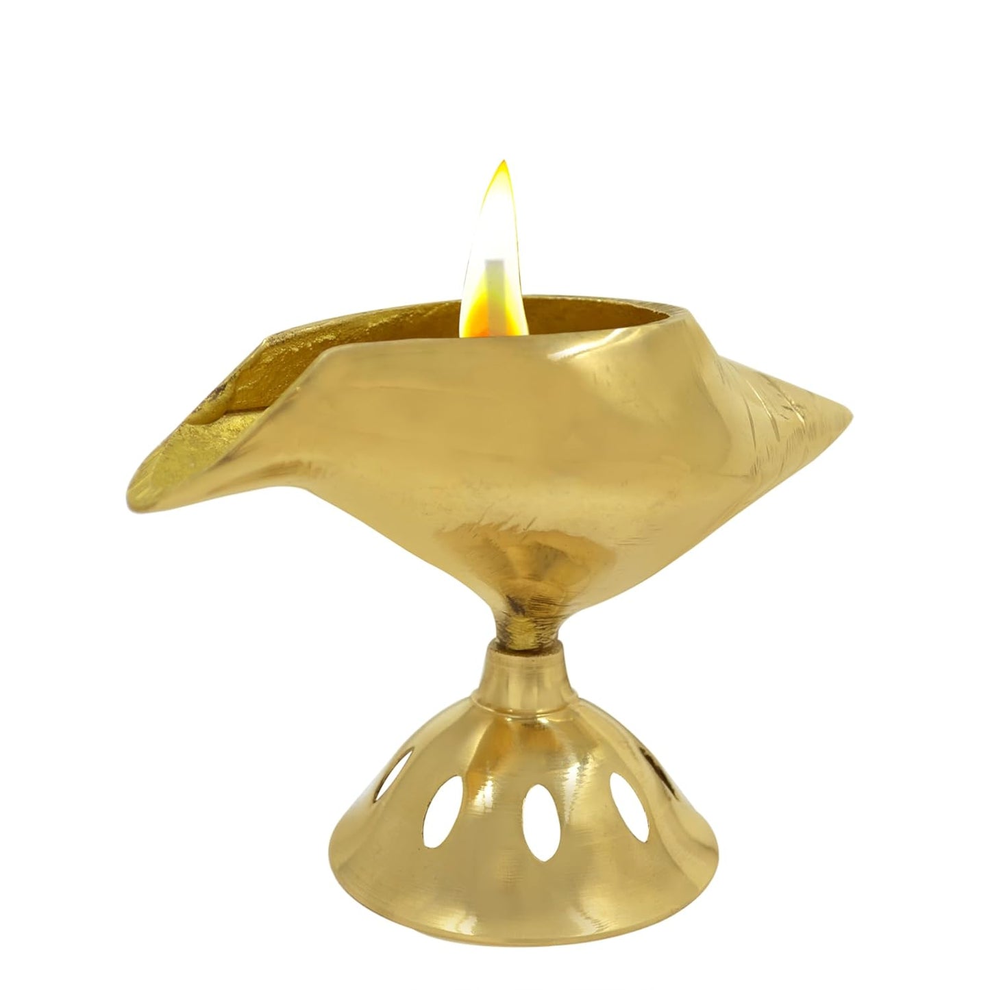 Pure Brass Akhand Diya, Shankh Shape