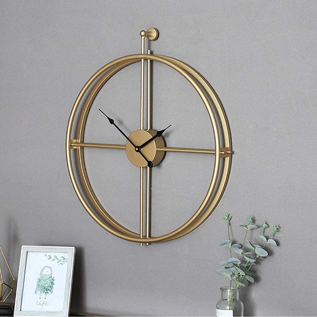 Handcrafted Skeleton Metal Clock for Wall Decor
