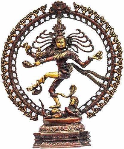 Brass Natraj Idol - Antique Copper Red Color Home Decor - 21 Inch