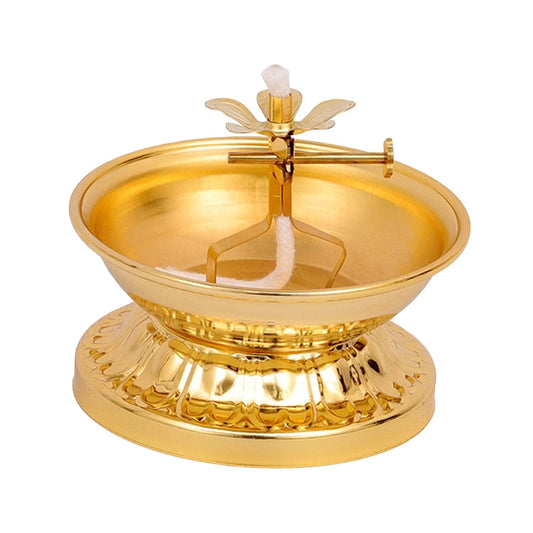 Ghee Lamp Holder - Sacred Flame Alloy Tea Light Holder for Tranquil