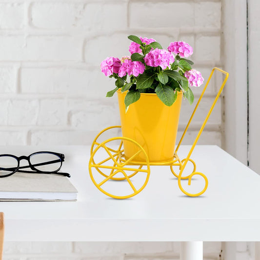 Table Top Metal Planter on Wheel