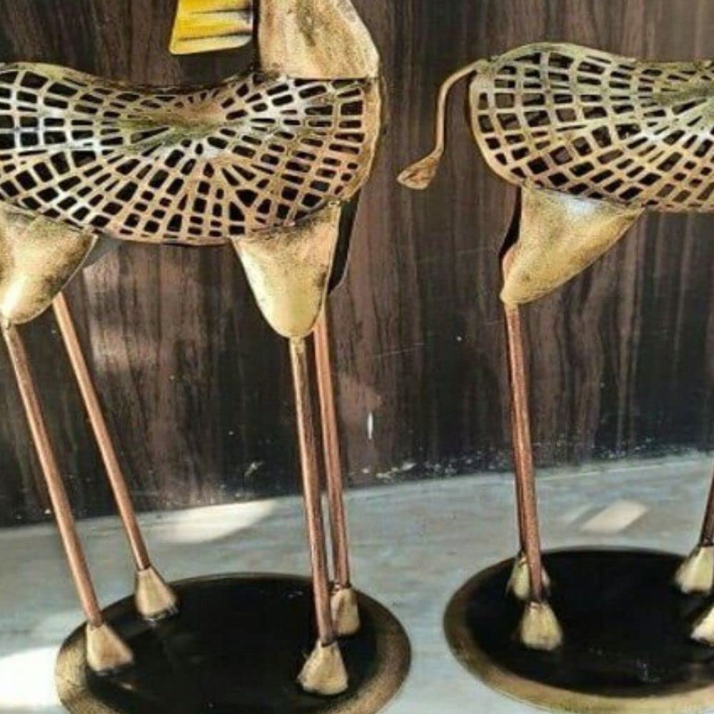 Handcrafted Iron Giraffe Showpiece Set – 29 Inch Tall Modern Floor Décor