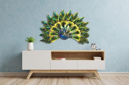 Metal Dancing Peacock Wall Art