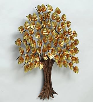 Handcrafted Iron Heart Leaf Tree Wall Art - ArtyCraftz.com