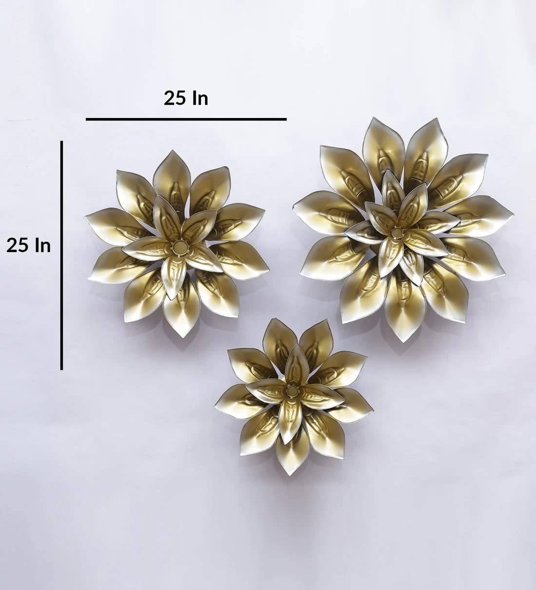 Luxury Golden Metal Flower Wall Decor-ArtyCraftz.com