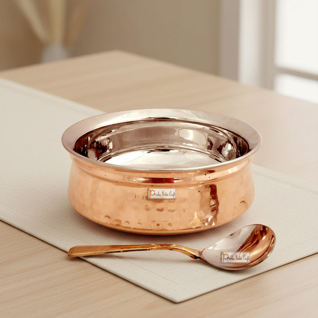 Copper Stainless Steel Serving Bowl Handi - ArtyCraftz.com