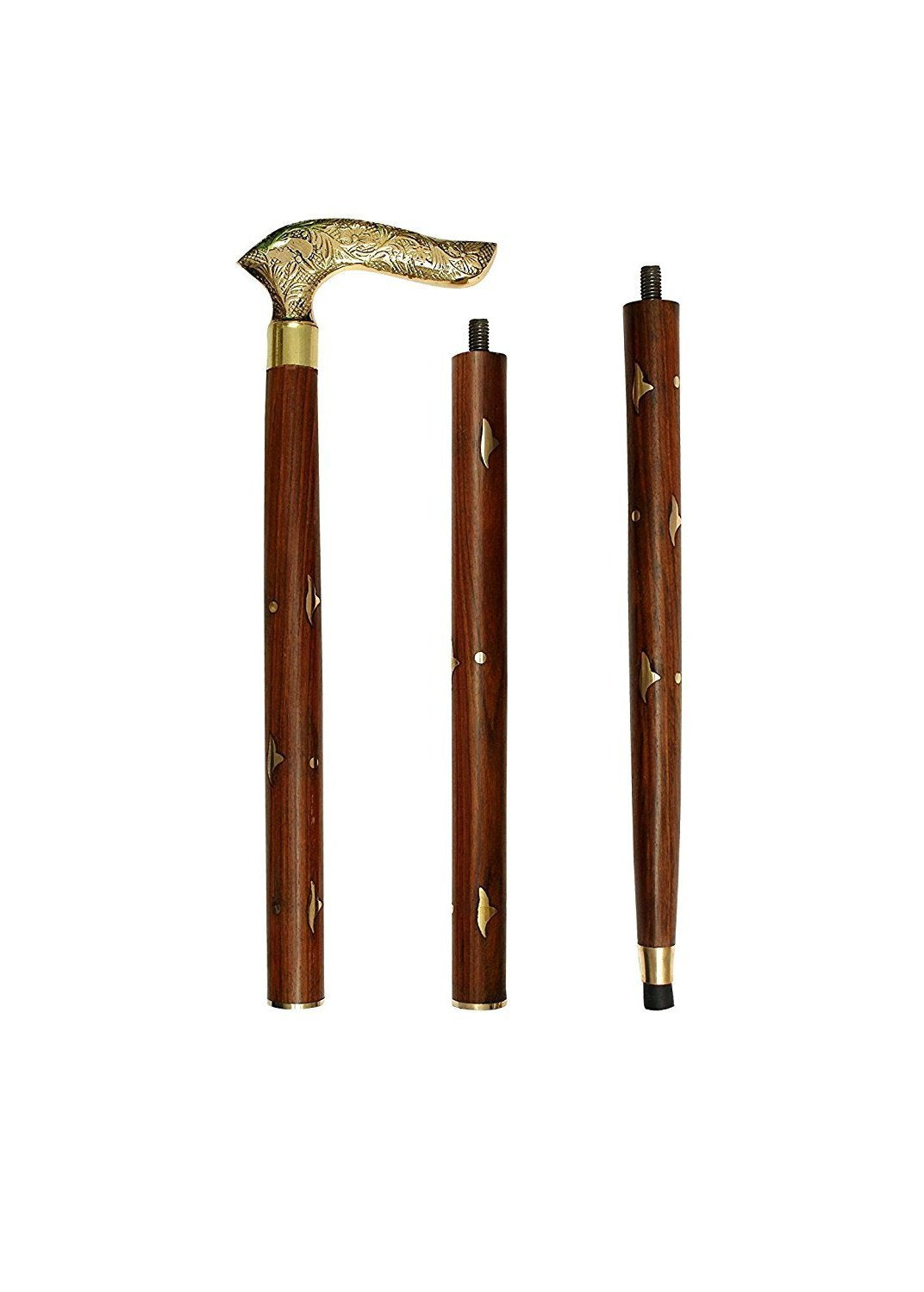 Handmade Wooden Folding Walking Stick - 36 Inches