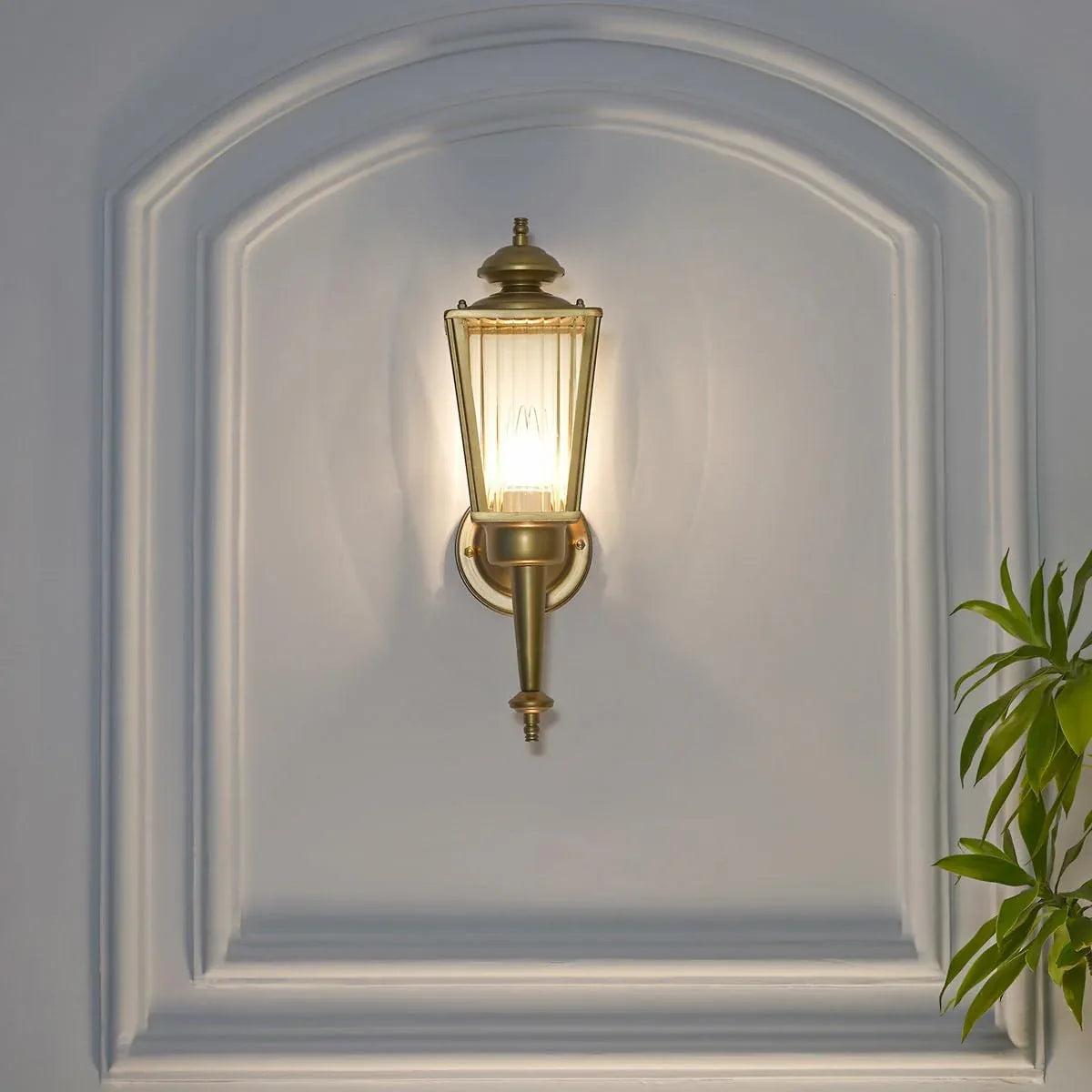 Aine 2 Indoor and Outdoor Shining Brass Finish Wall Light-ArtyCraftz.com