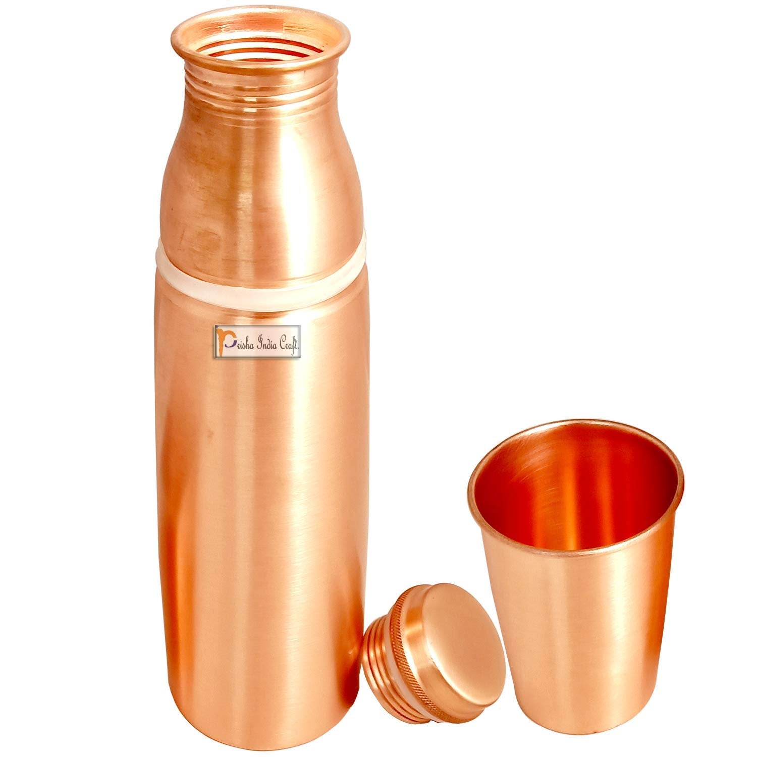 Pure Copper Bottle 900 ML with Glass 250 ML - ArtyCraftz.com