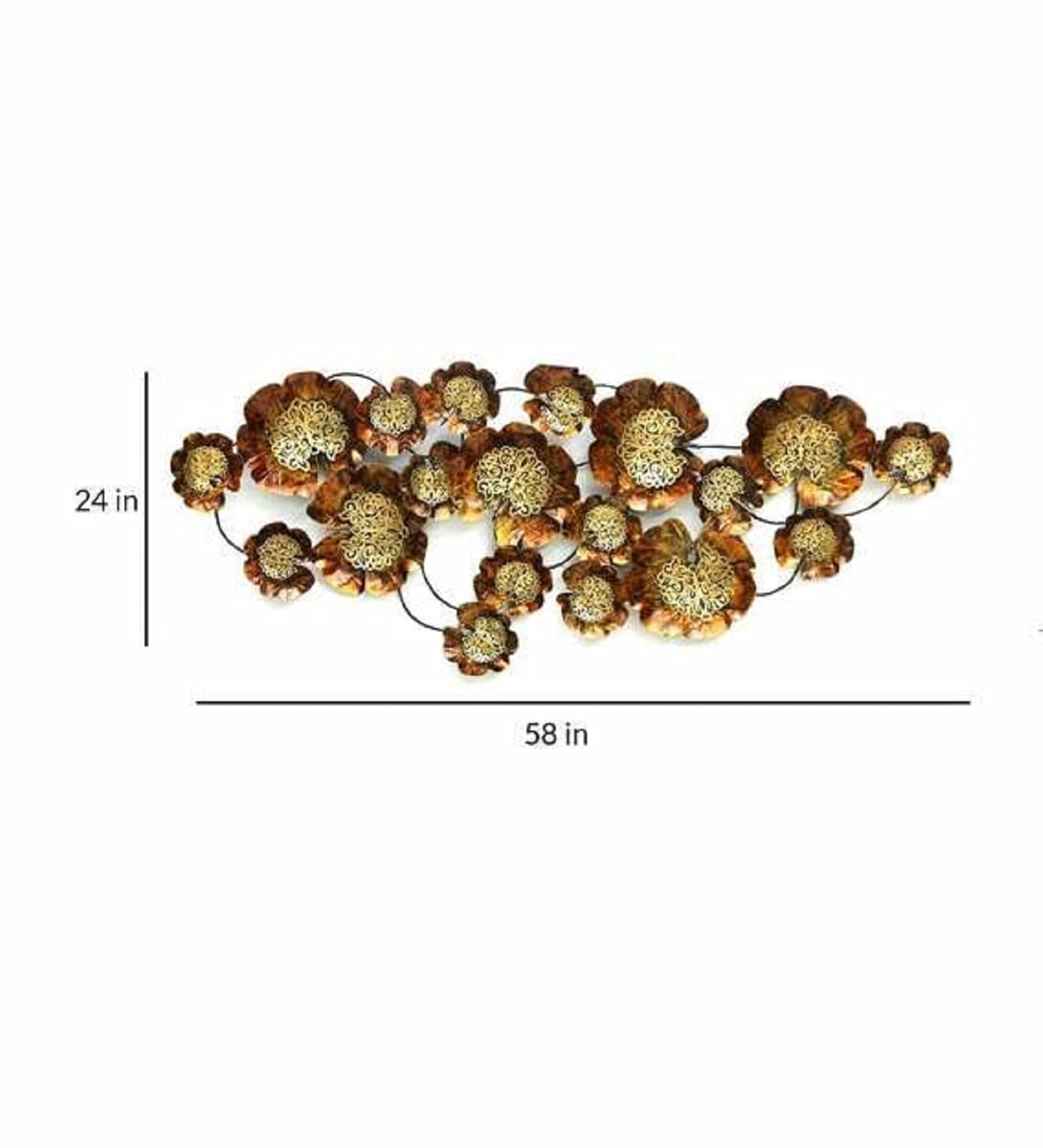 Large LED Metal Floral Wall Art-ArtyCraftz.com