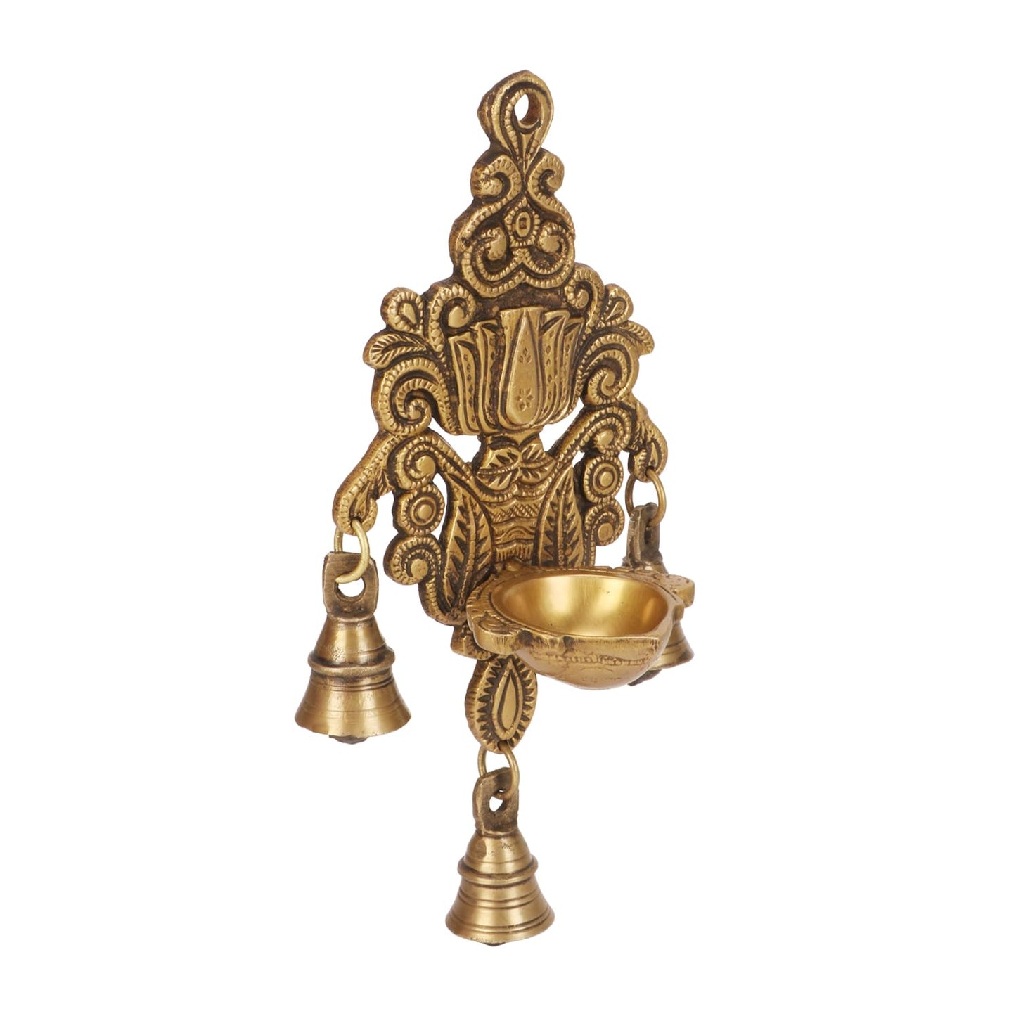 Brass Lotus Single Wick Hanging Lamp