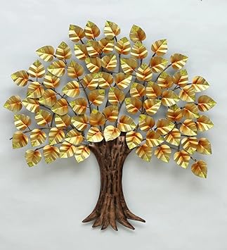 Handcrafted Iron Heart Leaf Tree Wall Art - ArtyCraftz.com