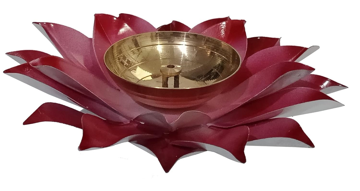 Brass Lotus Diya Set