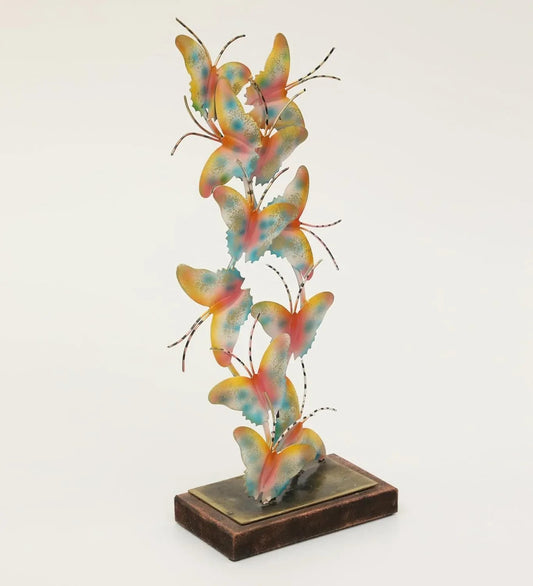 Multicolour Iron Anila Butterfly Showpiece Table Decor (Size 9.5 x 18 inches)