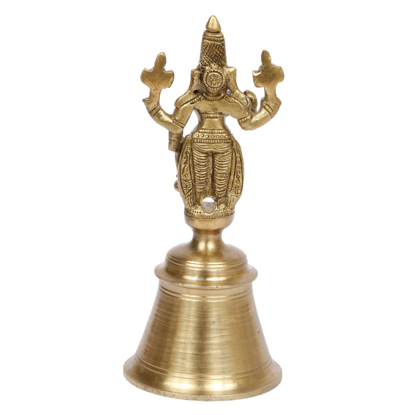Brass Vishnu Hand Held Bell Ghanti Back View