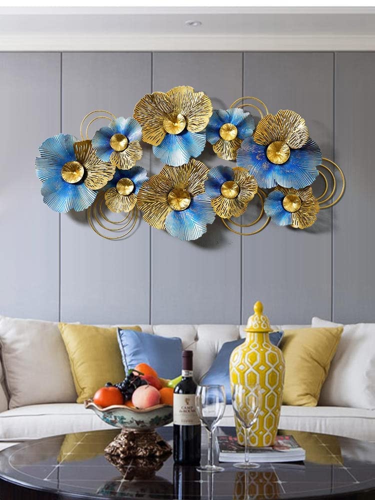 Showpieces for Living Room Metal Flower 3D wall decor