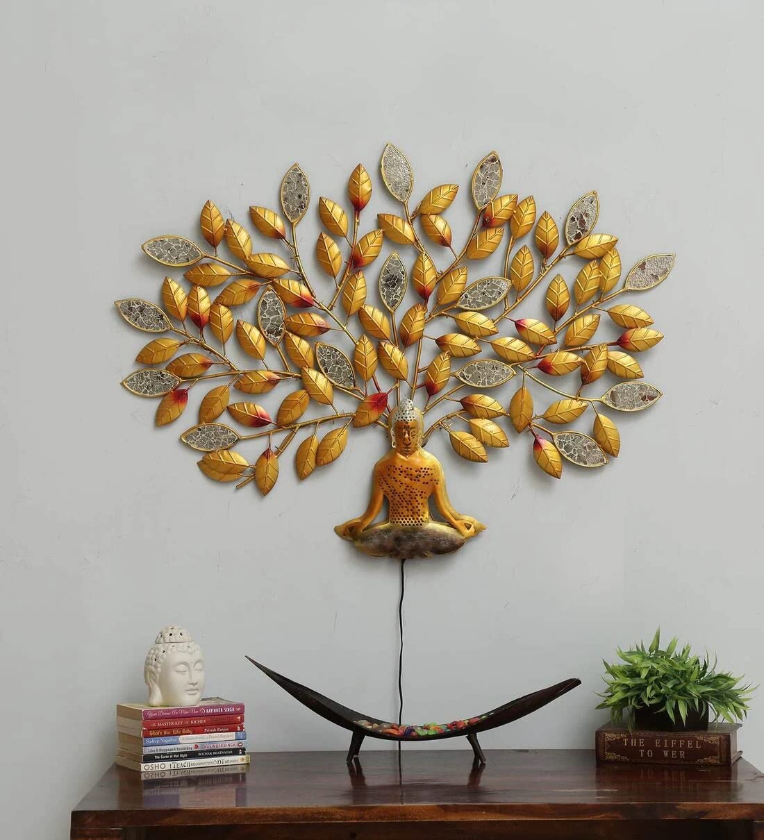 Handcrafted Metal Buddha Tree Wall Art