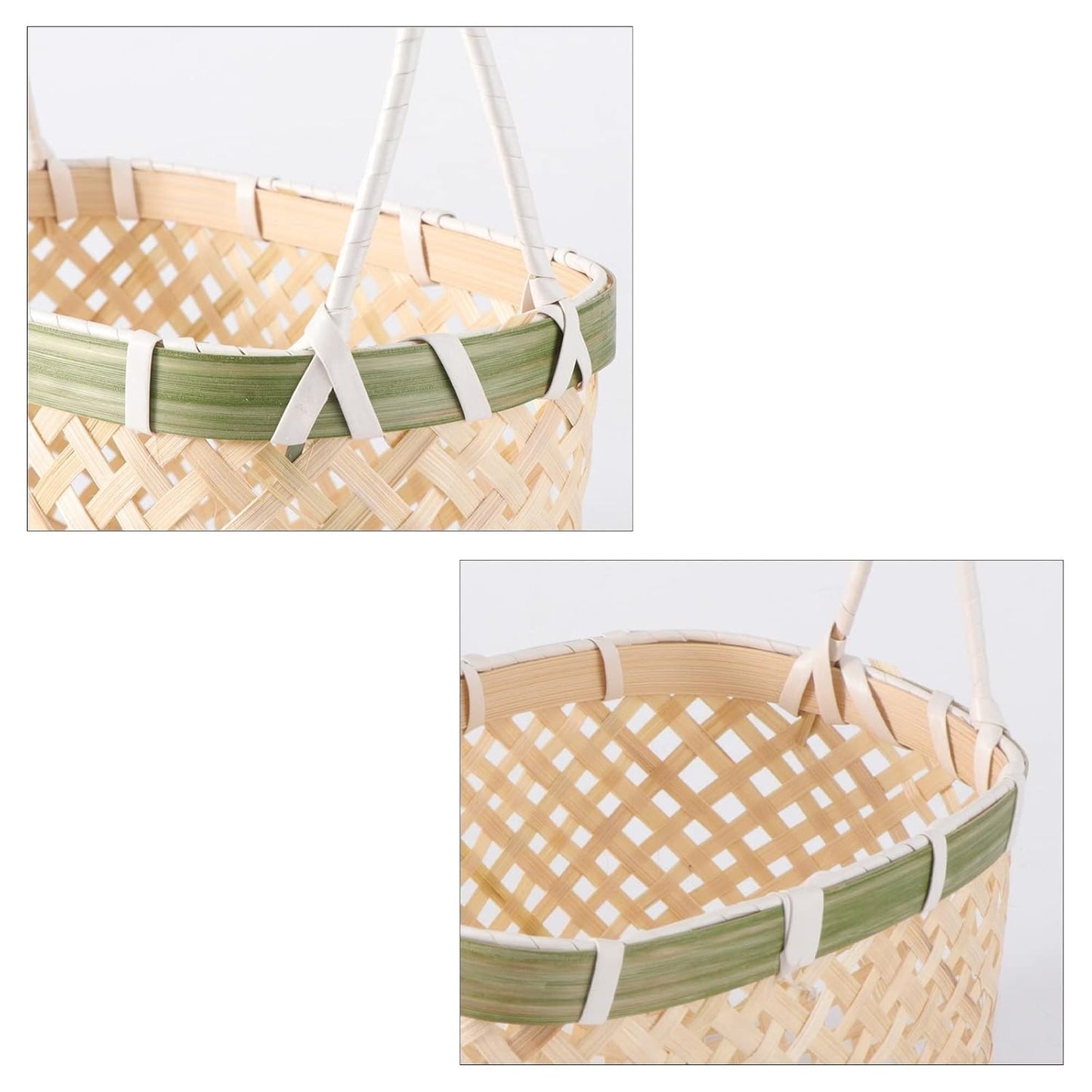 Oval Picnic Bamboo Basket with handle