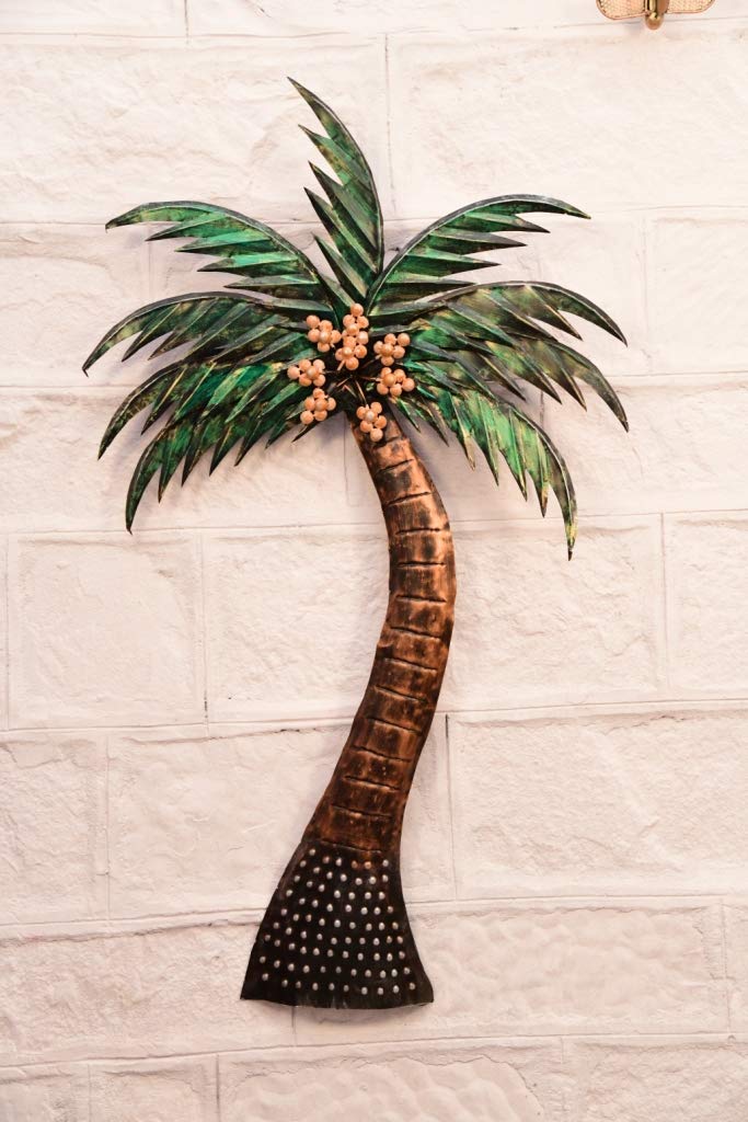 Handcrafted Metal Coconut Tree for Wall Decor