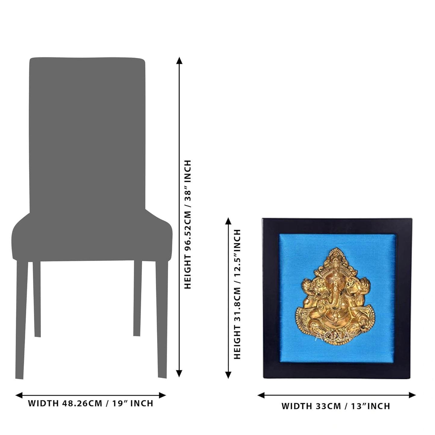 Brass Ganesha in Wooden Frame