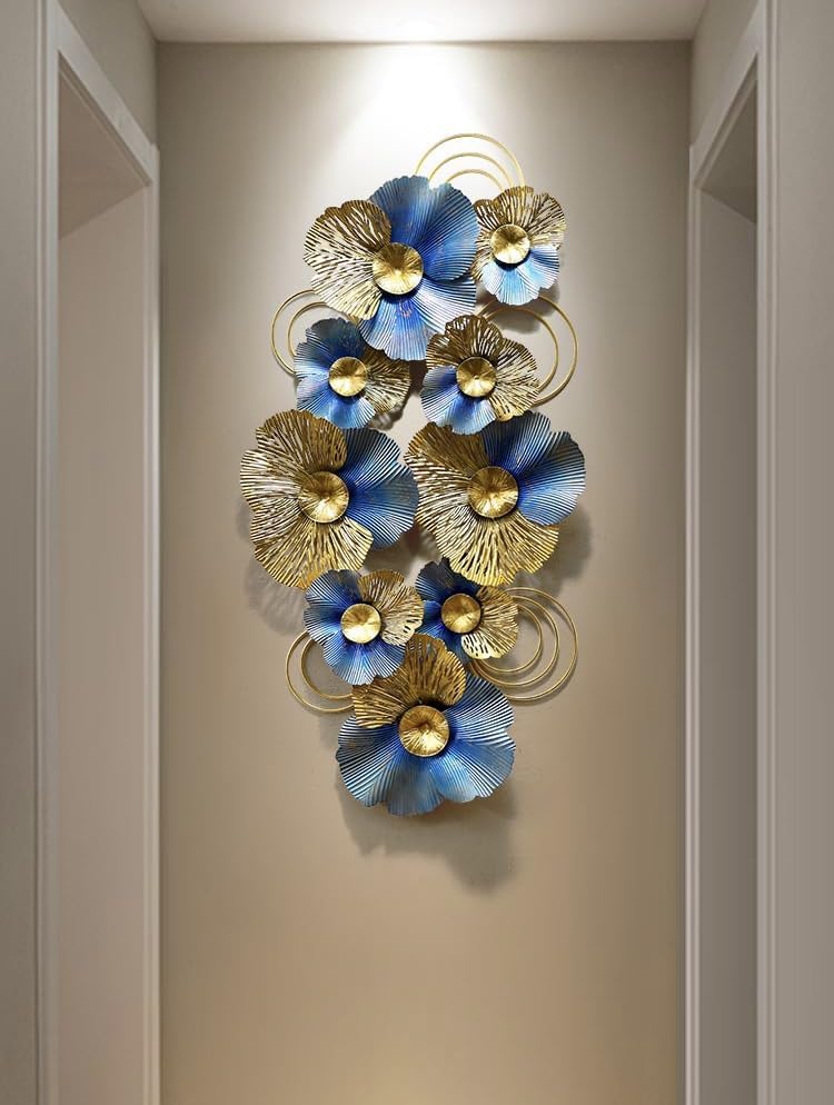 Showpieces for Living Room Metal Flower 3D wall decor