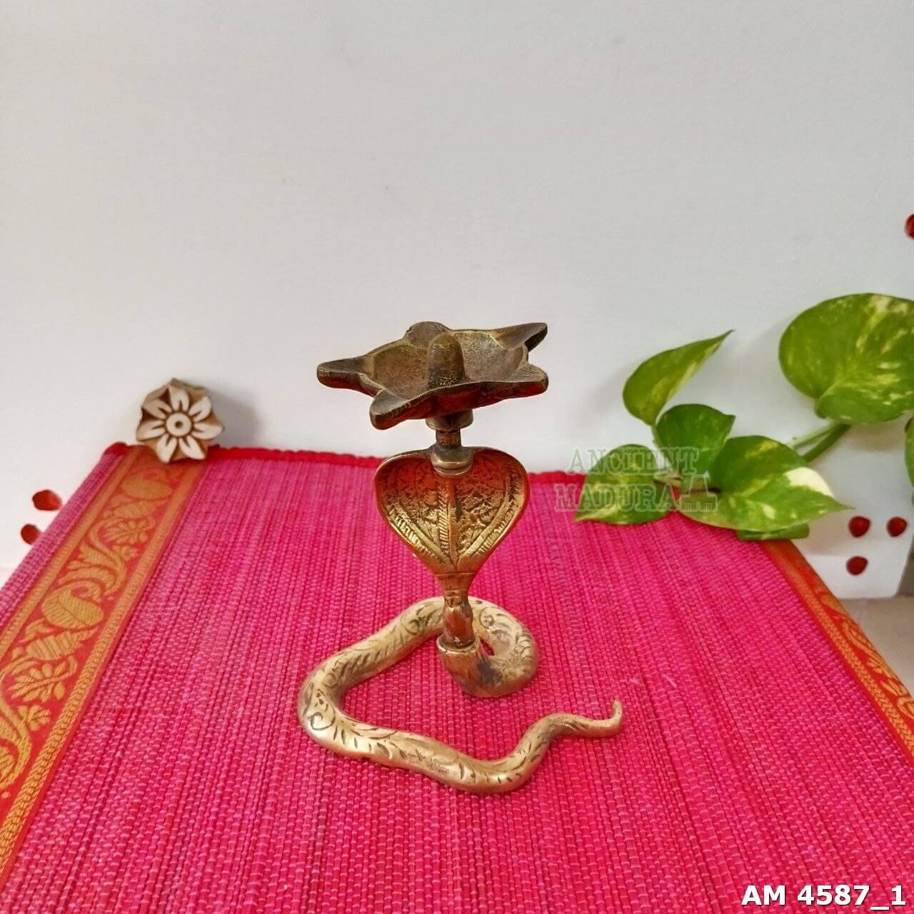 Brass Naga Pancha Deepak
