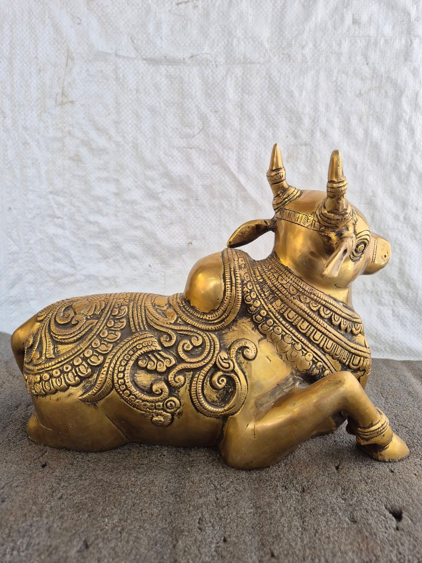 Handcrafted Brass Nandi Bull Statue for Home Temple & Shiva Pooja Decor